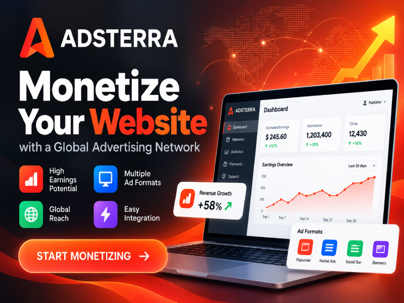 Adsterra – Monetize Your Website with Online Ads