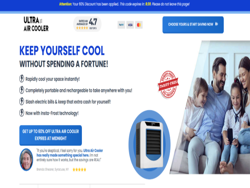 Ultra Air Cooler – Save Up to 60% on a Portable Cooling Device